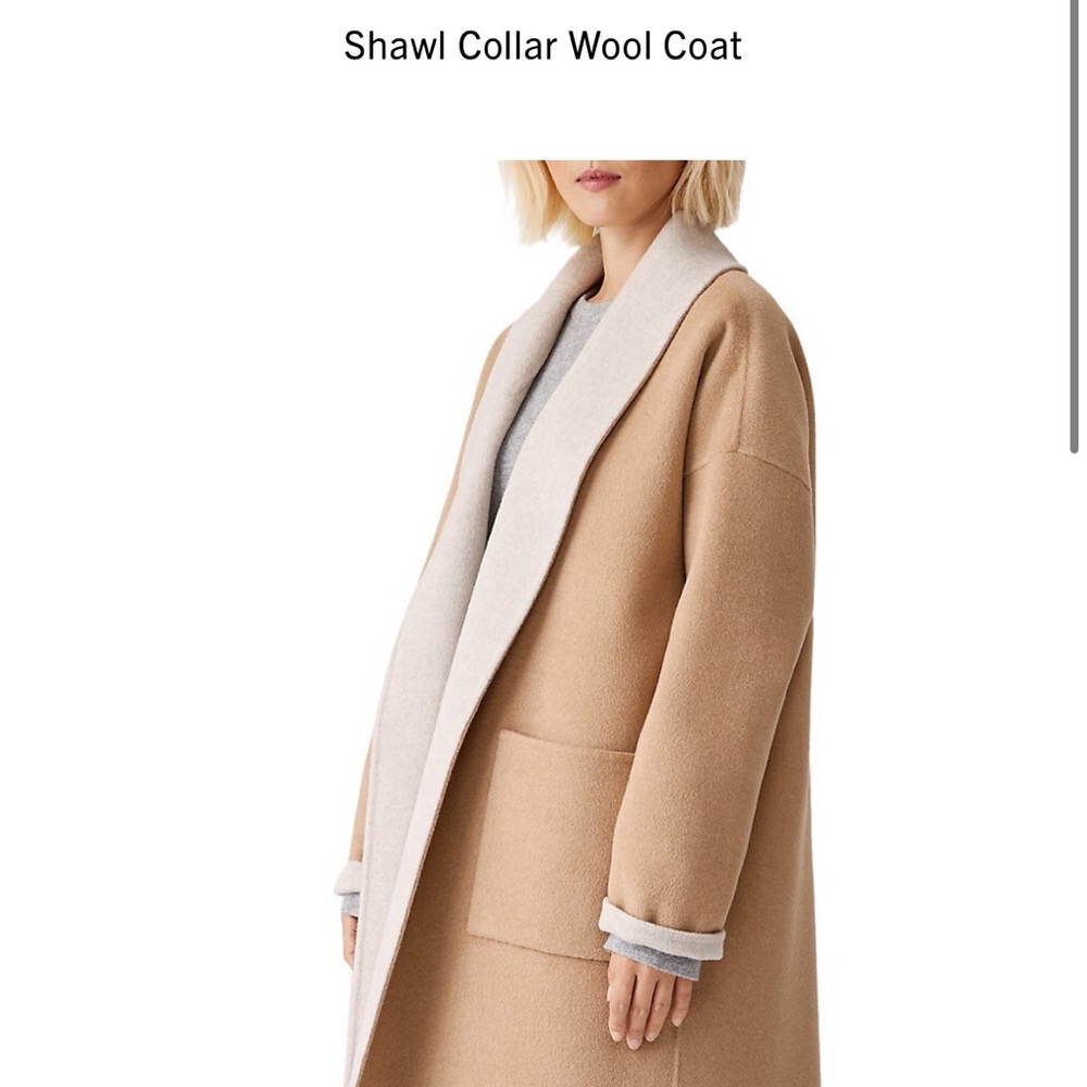 Eileen fisher shawl collar coat size small excellent condition sold out!!